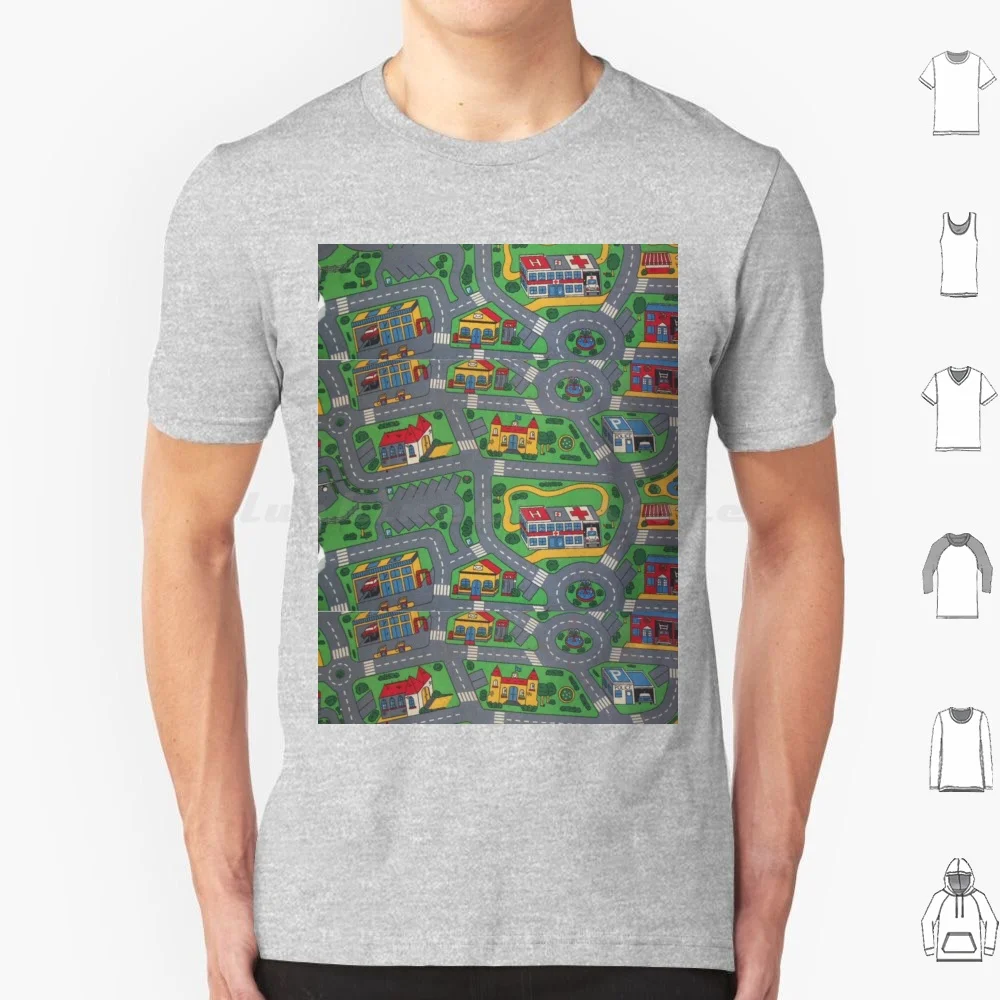 

Городская дорога карта игровой коврик футболка 6Xl хлопок крутая футболка