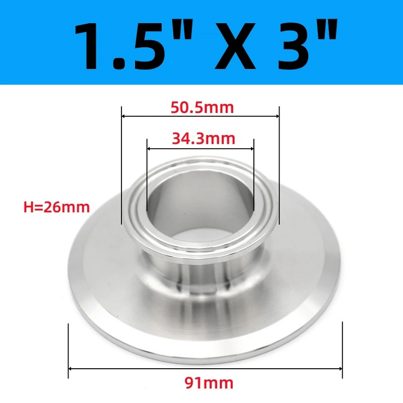 

Торцевая крышка переходника с тройным зажимом 1,5 дюйма, 2 дюйма, 2,5 дюйма, 3 дюйма, 4 дюйма, нержавеющая сталь SS304, 50,5, 64 77,5 мм, наконечник, санитарный фитинг для домашнего пива