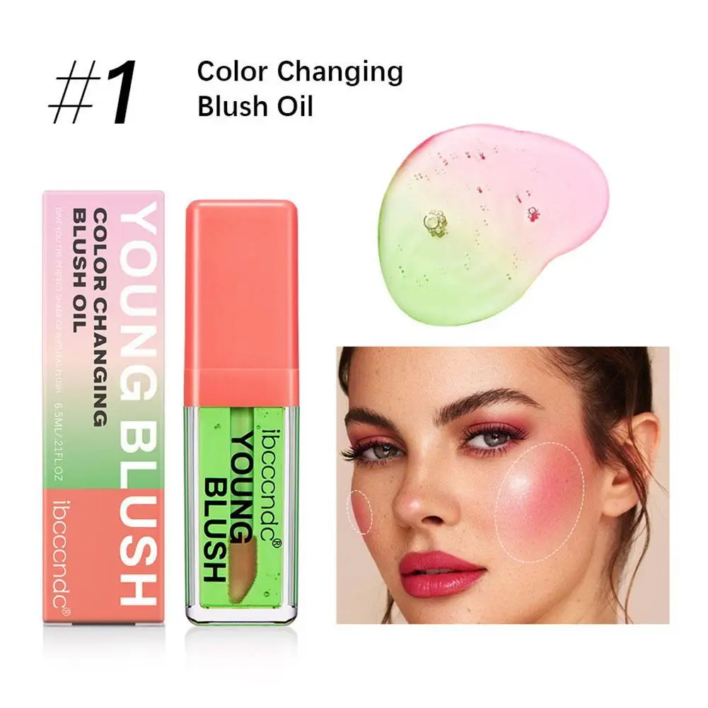

Color-changing Blush Oil Brighten Skin Tone Lasting Easy To Color Liquid Blush High-gloss Facial Makeup Cosmetics Liquid Blusher