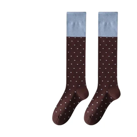 Милые длинные носки в корейском стиле, хлопковые эластичные гольфы, женские гольфы соответствующего цвета