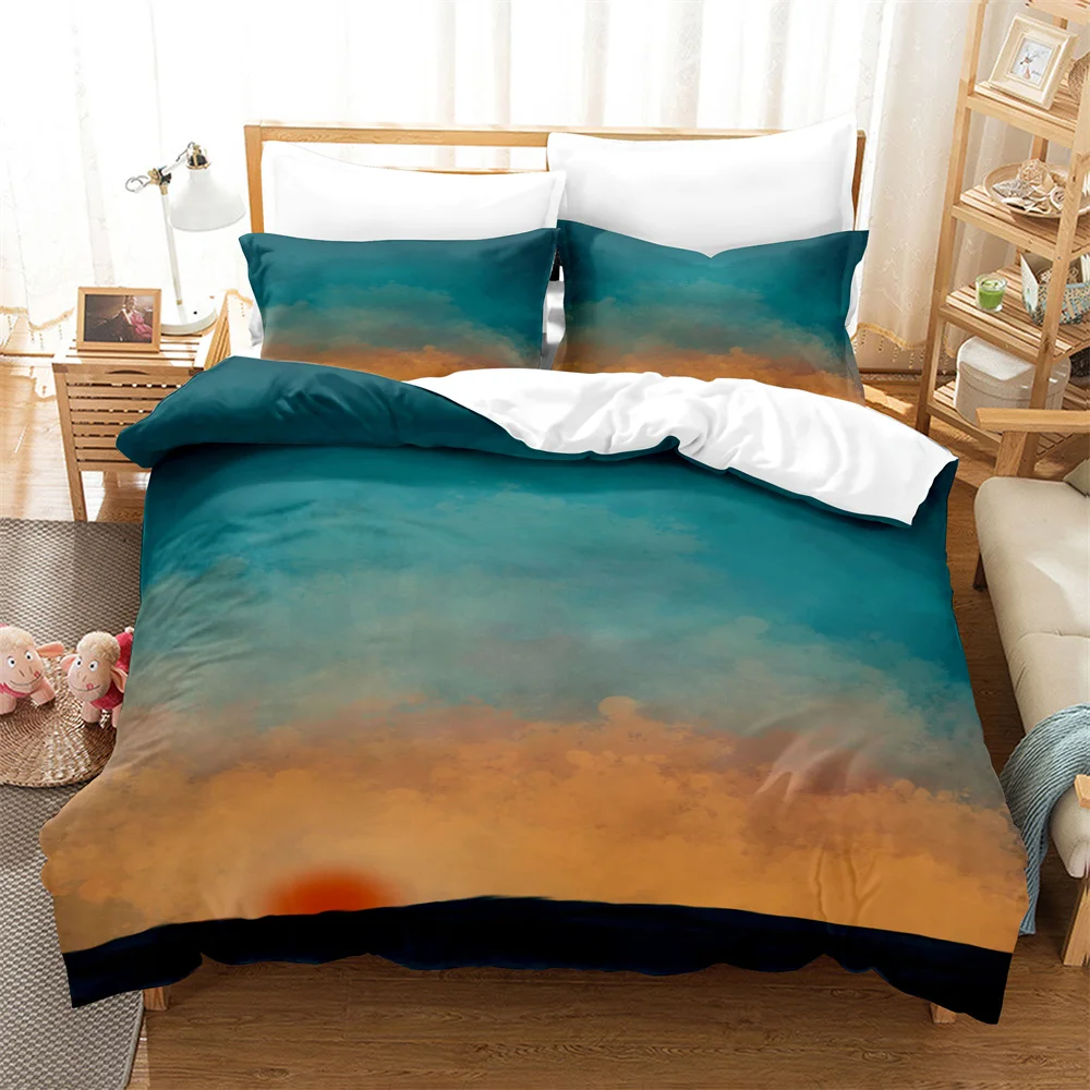 

Painting landscape 3D Digital Bedding Set,Duvet Cover + Pillowcase,Popular Style 2/3 pcs.(No padding No sheet) queen bedding set