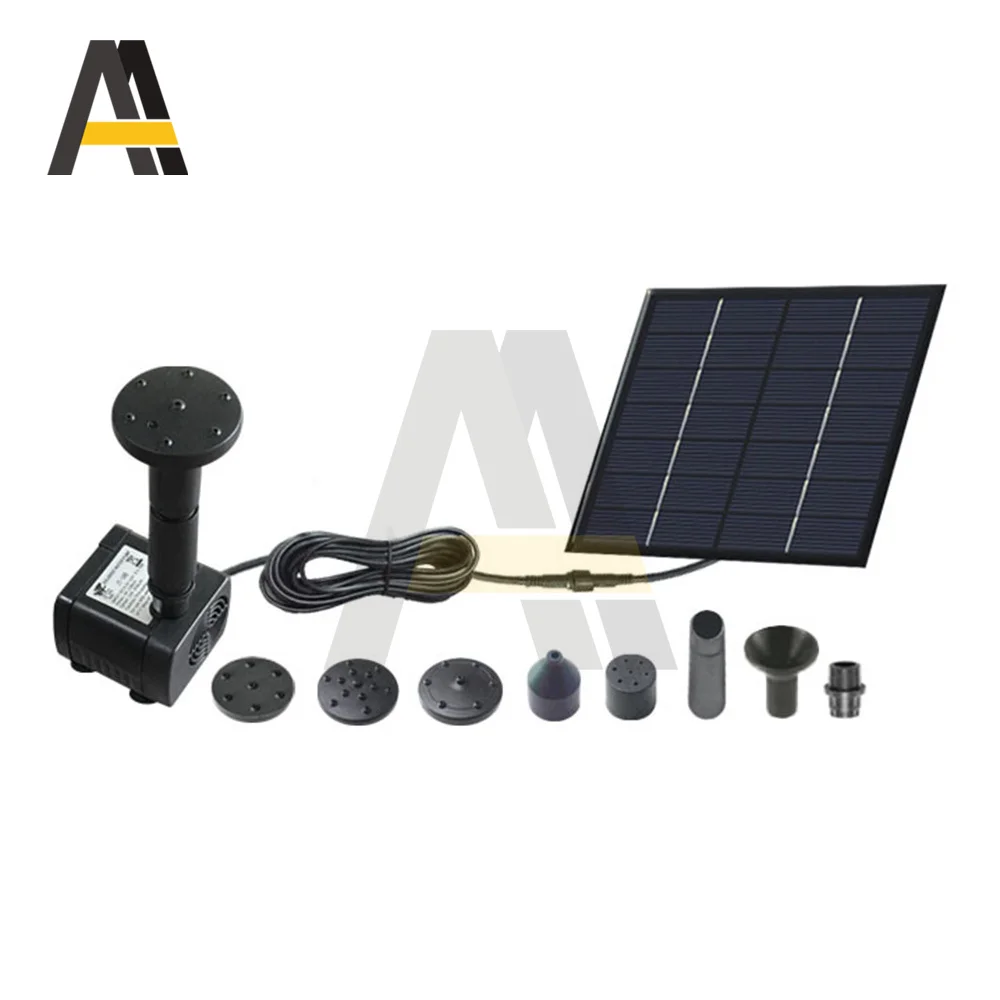 

Solar Panel Powered Water Fountain Pool Pond Garden Water Sprinkler Sprayer Water Pump Solar 1.2W 1.4W Direct-drive Water Pump