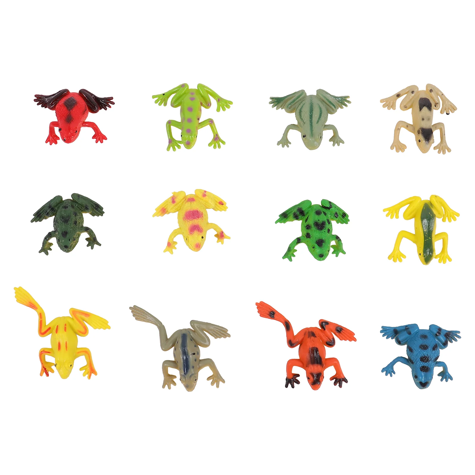 

12 Pcs Flowerpot Simulation Frog Child Kids Mini Toys Animal Pvc Small Ornament