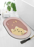 pajenila custom absorben bathroom mat non slip oval carpet pink cats entrance bath floor rug doormat kitchen toilet room zl331