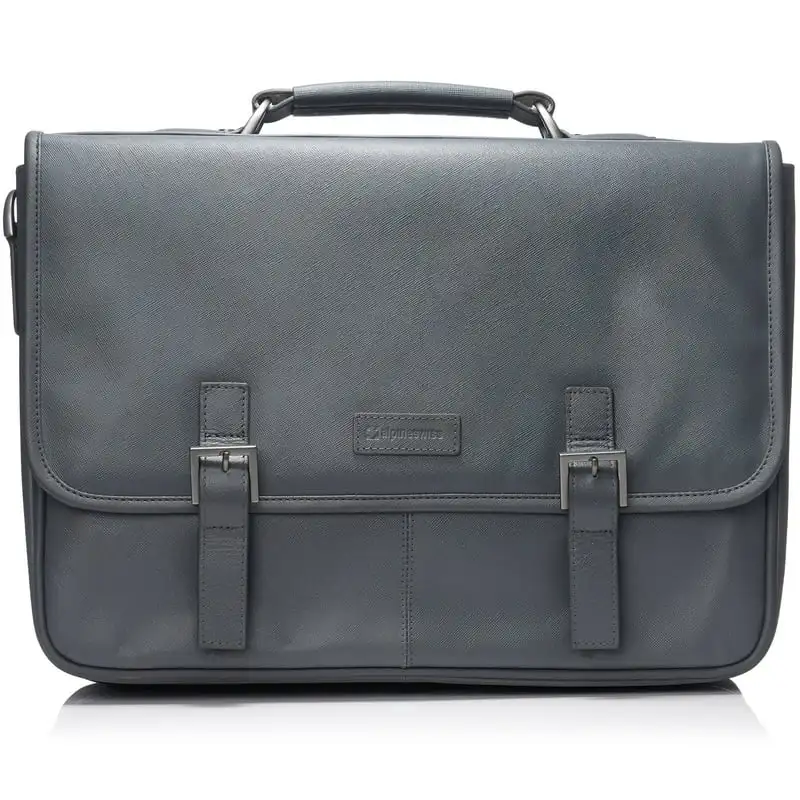 

Luxurious Genuine High-Quality 15.6” Flap Over Multi-Pocket Messenger Bag For Men & Women - Stylish Laptop Briefcase