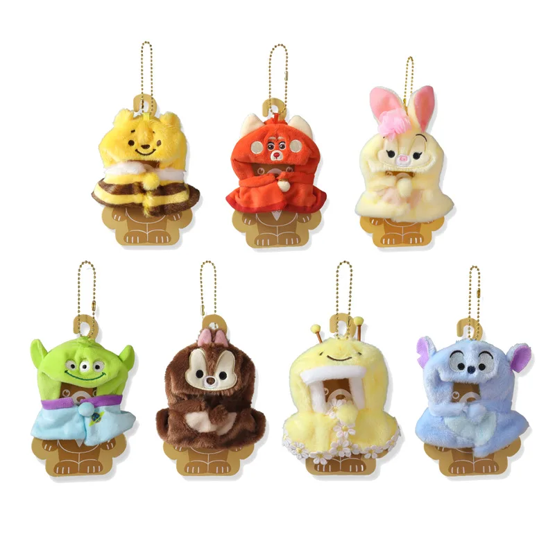 

Stitch Plushie Cope Doll Missbunny Pooh Bear Meilin Alien Action Figures Kawaii Coat Accessories Plush Soft Stuffed Toys