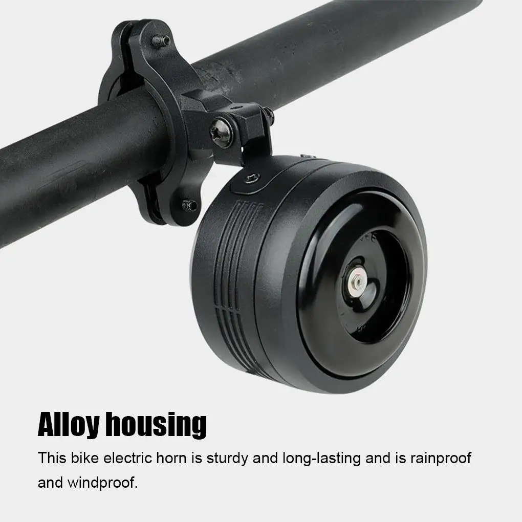 

Electric Bike Horn Handlebar Mounted 125 dB Loud Sound Bell Ring USB Rechargeable Anti-lost Alarm
