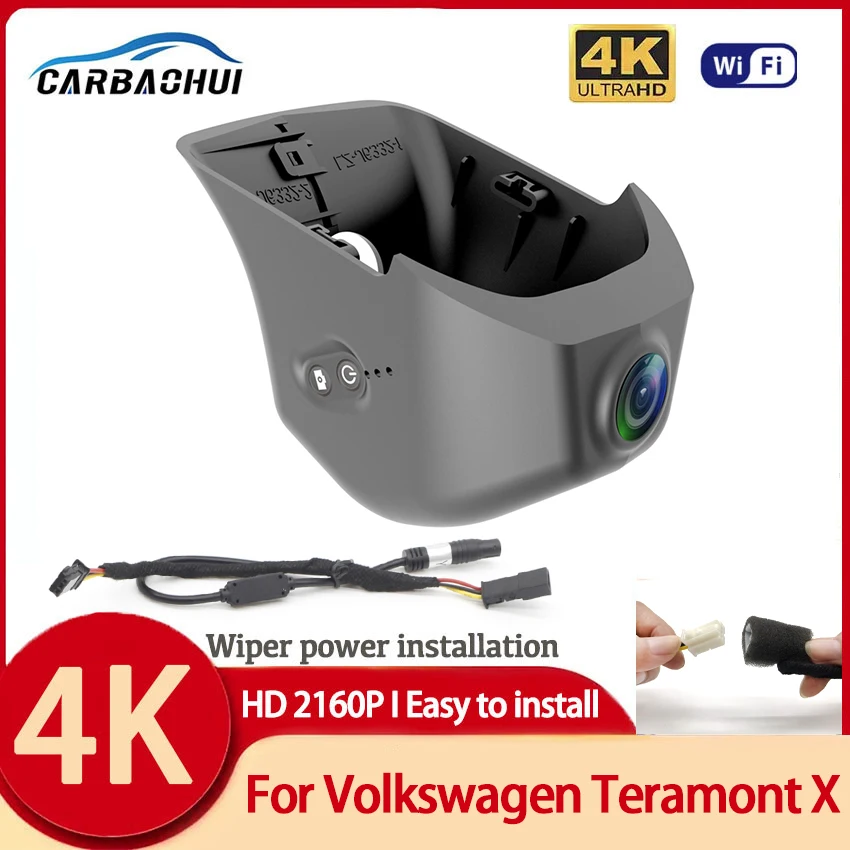

Видеорегистратор автомобильный, 4K, Wi-Fi, для Volkswagen Teramont X 380TSI 2021 UHD 2160P
