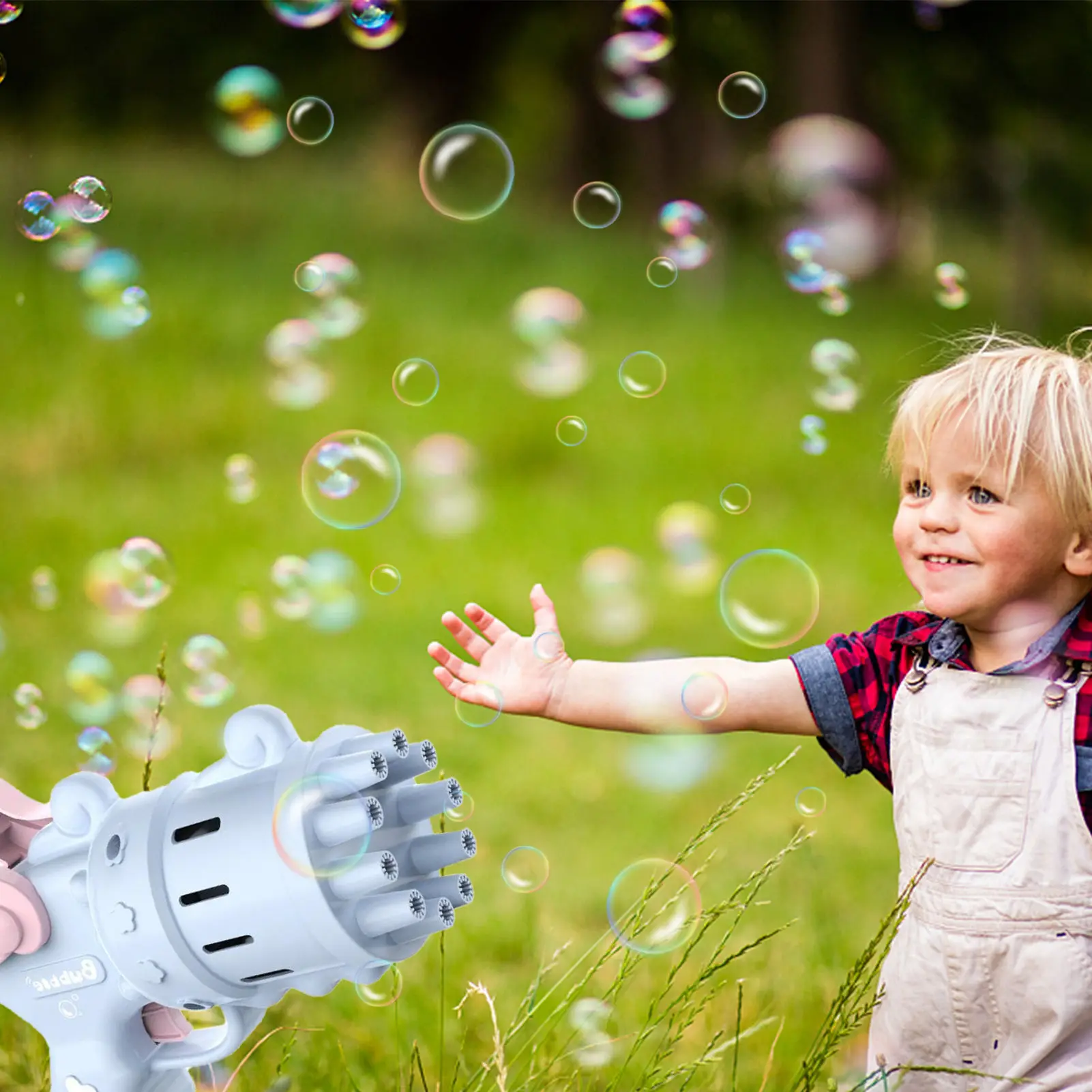 

Bubble Maker 10 Hole 10-Hole Bubble Blower ToyRocket Launcher Battery Powered Automatic Angel Wings Chasing Bubble Toys For Kids