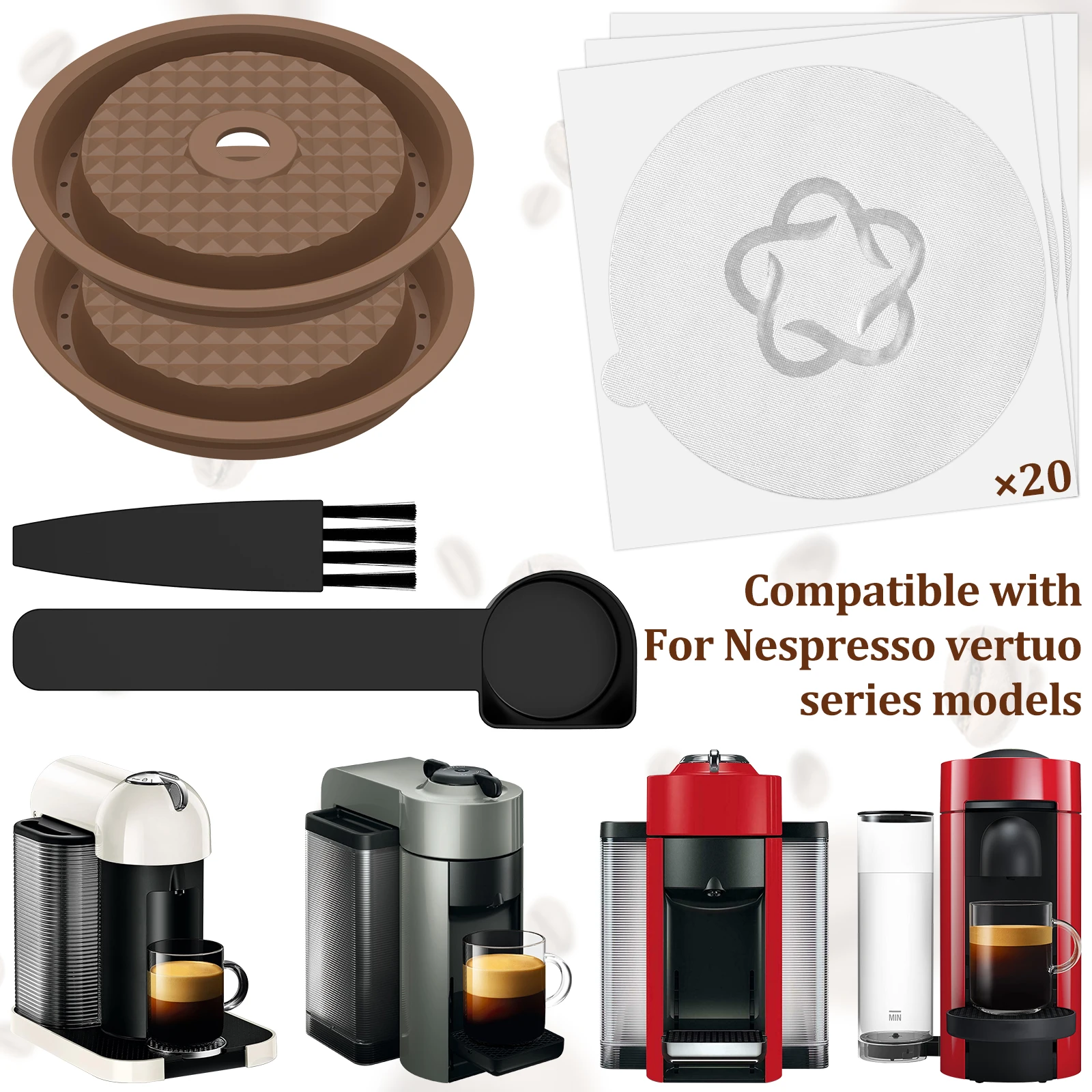 Многоразовые силиконовые крышки для кофейных капсул идеально подходят марки