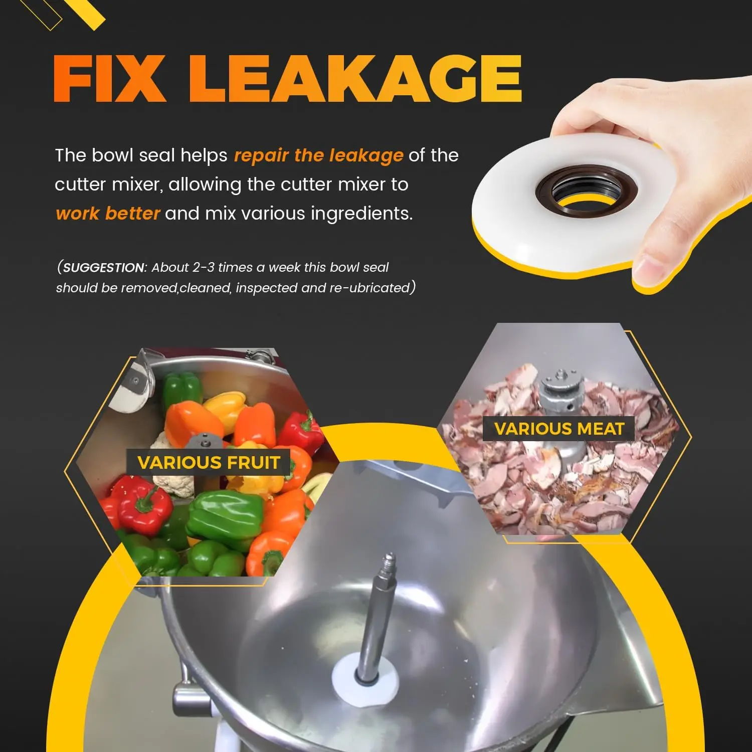 Замена для VCM 44/40/25 уплотнение чаши низкопрофильный резак уплотнитель миксера