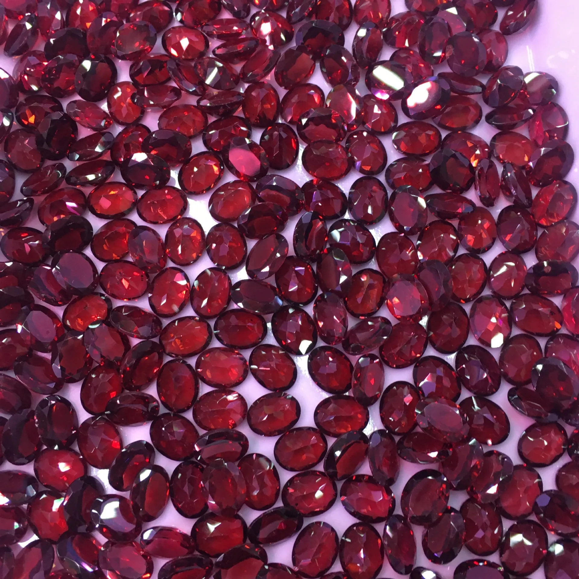 Оптовая продажа 10 шт. бусины из натурального граната 7x9 мм граненые овалы