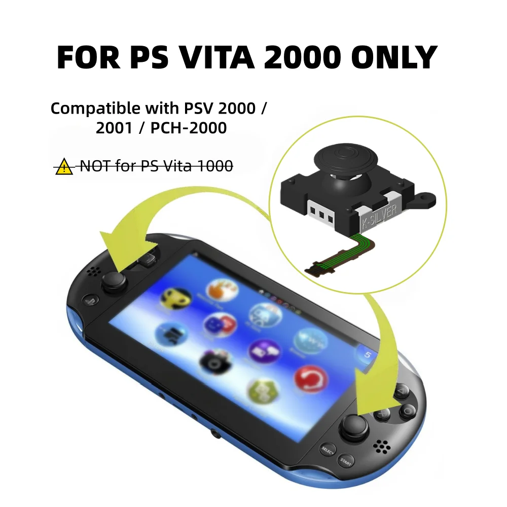 Фото 2/10 шт. сменных джойстиков для PS Vita 2000, 3D-аналоговый стик для PSV2000, для устранения дрифта стика, без пайки, запасная часть. №5