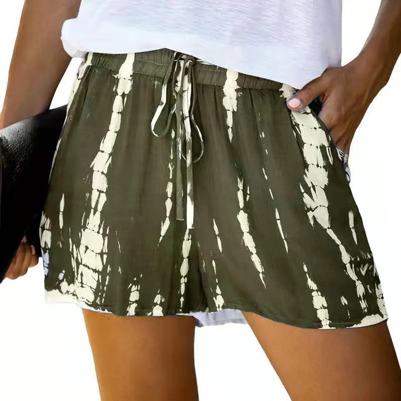 High Waist Shorts Women  Fashion New Casual Stripe Printing Drawstring Short  Sexy Female Summer Leisure Shorts