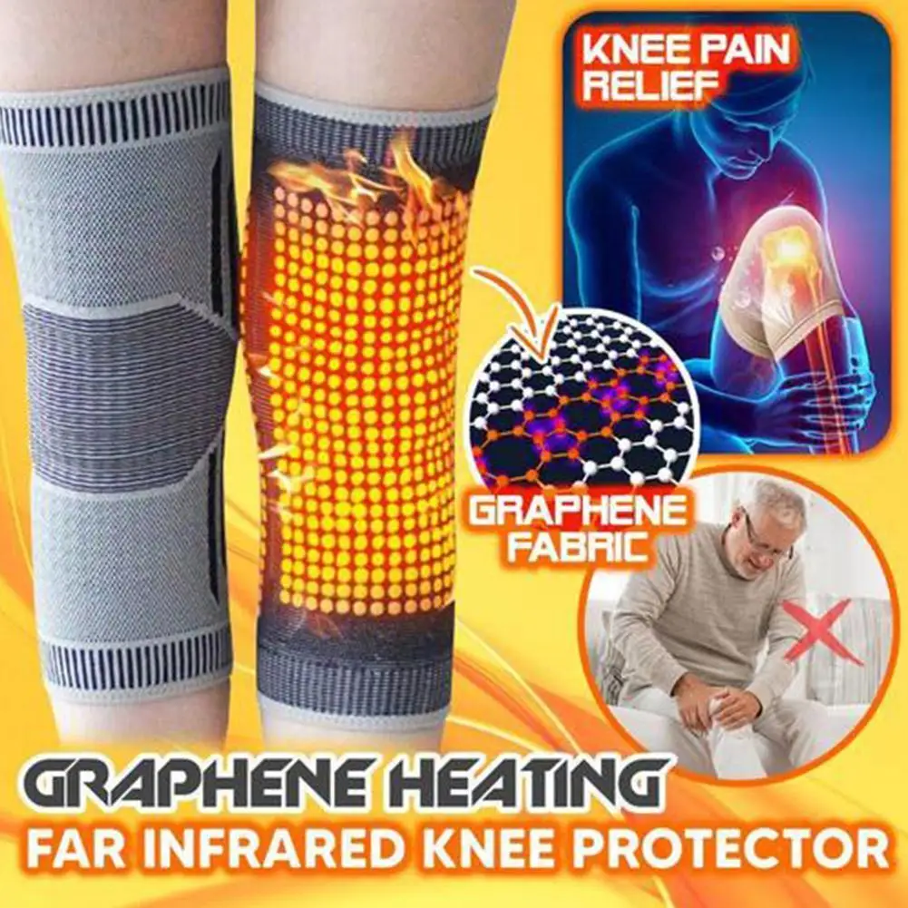 

1pair High Elastic Breathable Knee Support Tourmaline Magnetic Knee Brace Pad Patella Protector