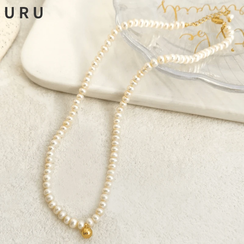 

Modern Jewelry Natural Freshwater Pearl Necklace One Layer Popular Style Elegant Women Necklace Party Wedding Gifts
