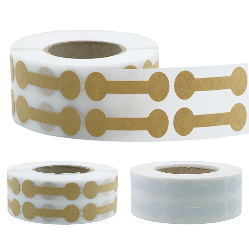 

500pcs Portable Blank Paper Jewelry Price Tag Brown Dumbell Tag Rectangle Self-Sticker Label Tool Ring Bracelet Jewelry Tags