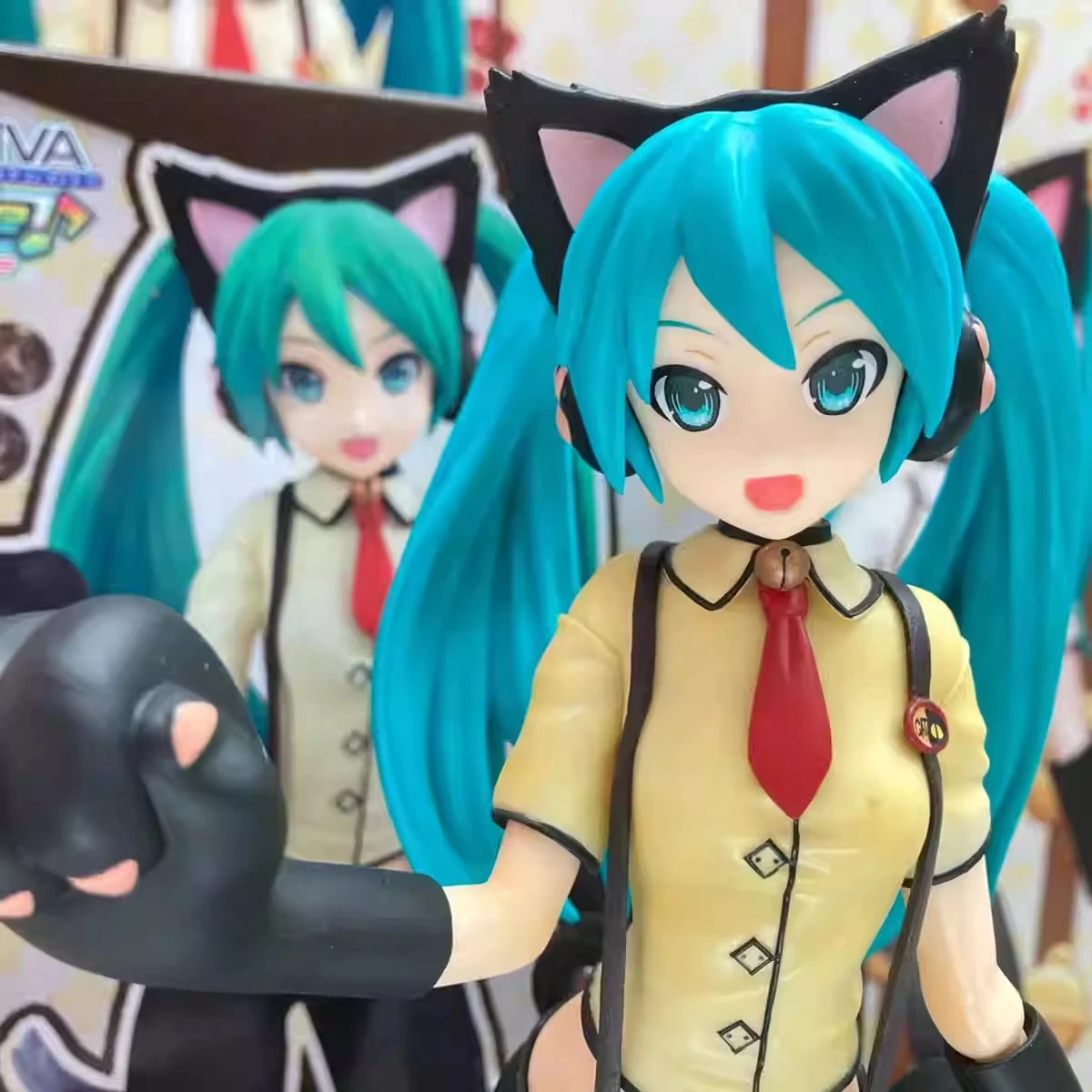 Фото Оригинал в наличии Sega Spm Vocaloid Hatsune Miku Project Diva Cat версия ПВХ фигурка модель коллекция подарок украшение для рабочего стола №4