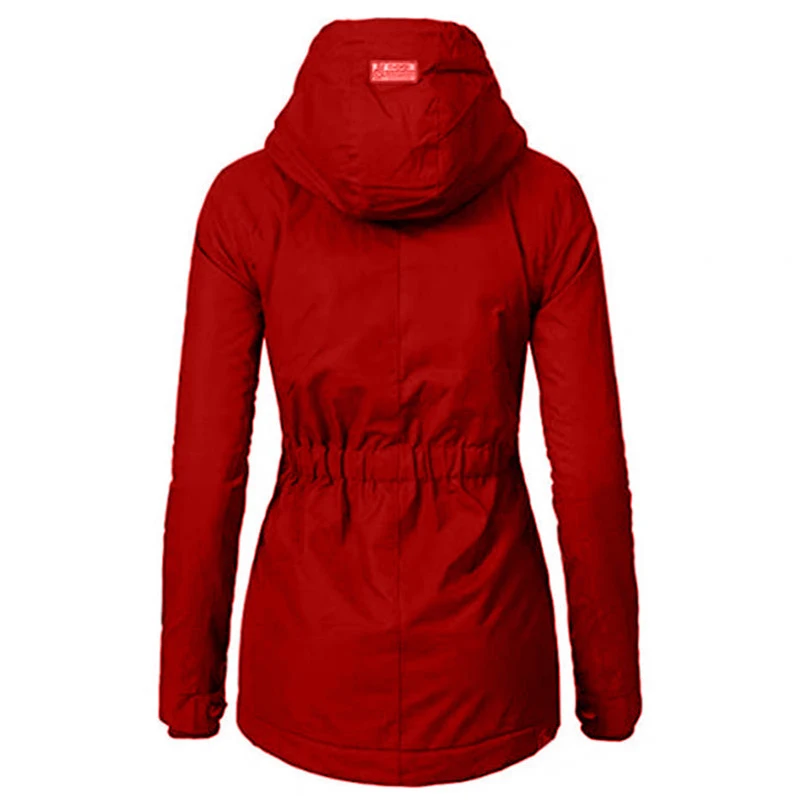 Ladies Cotton Casual Snow Wear Fur Jacket Hooded Motorcycle Jacket Ladies Fleece Winter Warm Coat
