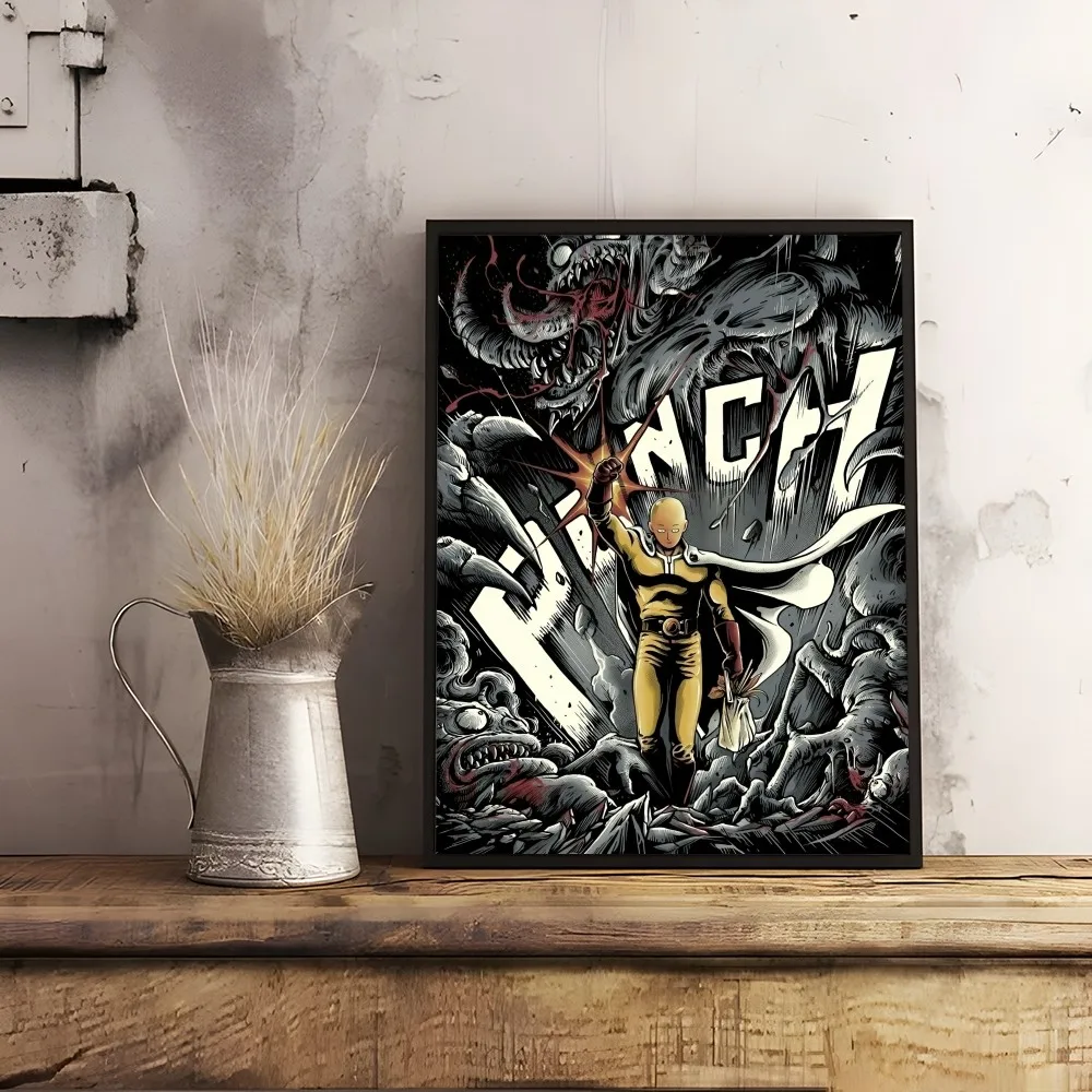 O-ONE Japanese Anime MANs P-PUNCH Poster Sticky Wall Art Printing Waterproof Home Living Bed Room Bar Hallway Aesthetic Decor
