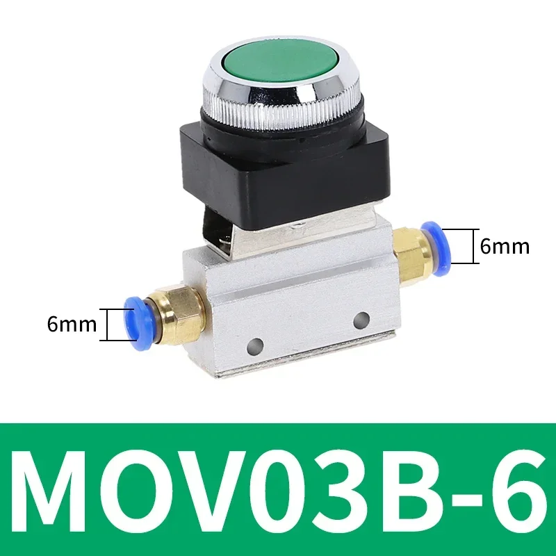 

Механический клапан MOV-03B, резьба 1/8 дюйма, 2 положения, 3-ходовой, красный, зеленый, плоская кнопка, мгновенный пневматический клапан
