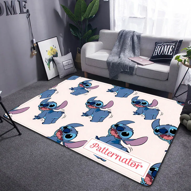 

Disney Lilo Stitch Baby Playmat Bedroom Bedside Carpets Non-slip Bathroom Rugs Crawling Game Mat Floor Mats Home Decor