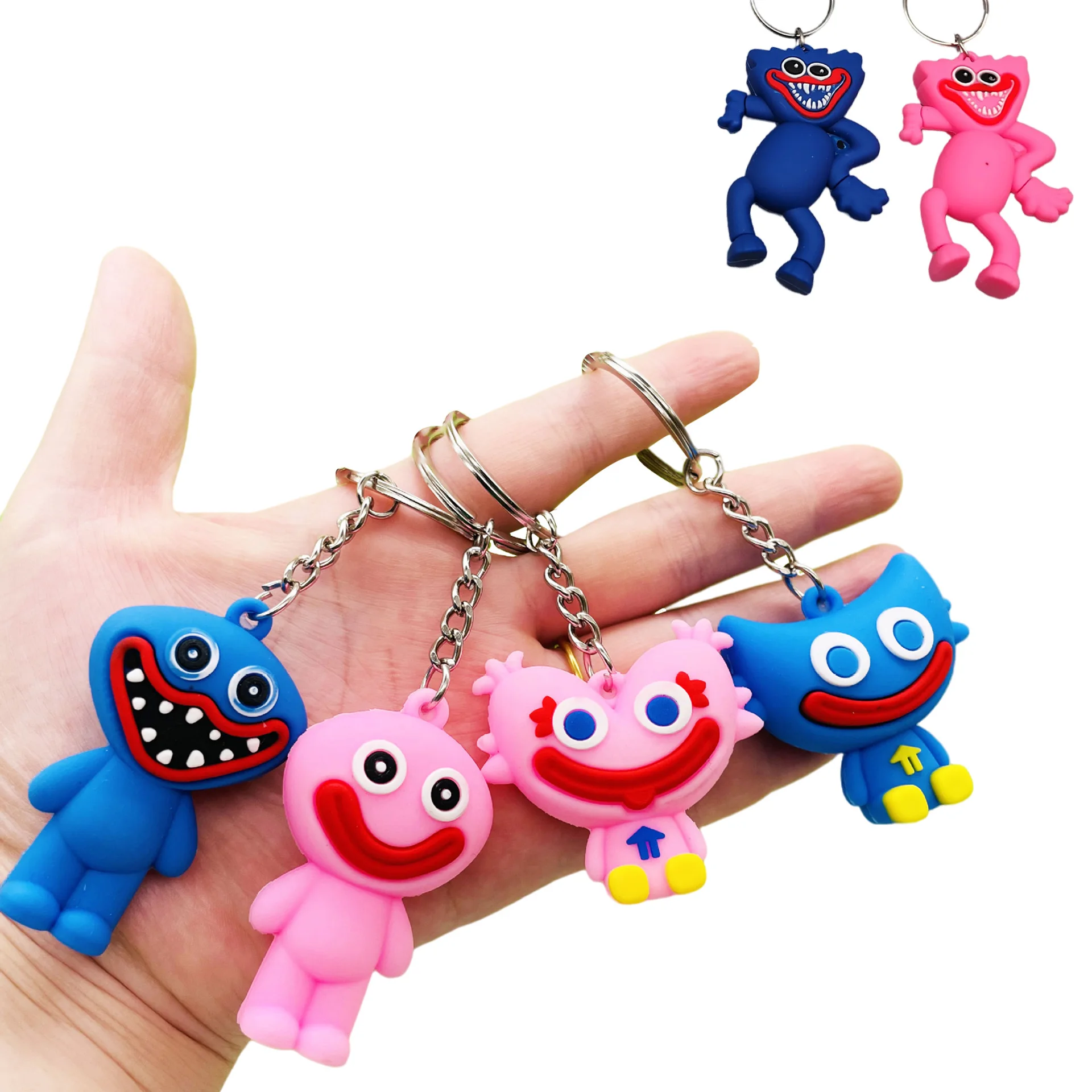 

Huggy Wuggy 3D Keychain Poppy Playtime Scary Anime Cartoon Character Animal Pendant Bag Phone Charm Car Key Ring Soft Toys Gift