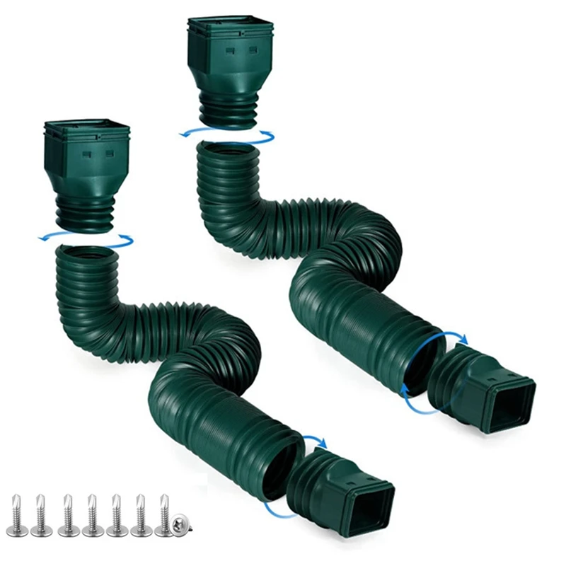 

2Pack Rain Gutter Downspout Extender Drain Extender Extendable From 20 To 57 Inches