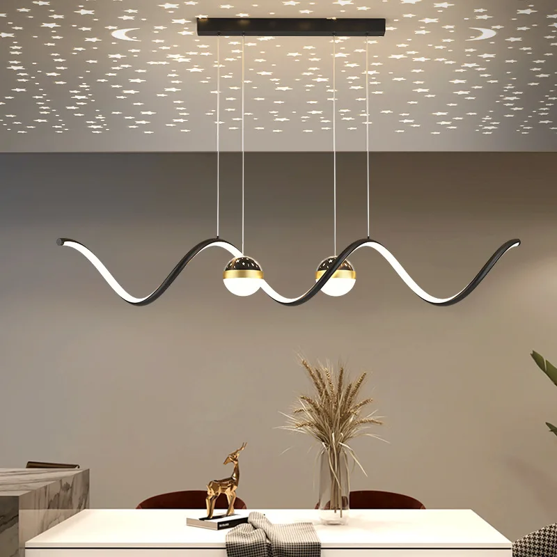 Simples e Moderno Decoração do Quarto Mesa de Jantar Criativo Estrelado Luminárias Individual Ondulado Linha Quarto Estudo Lâmpada