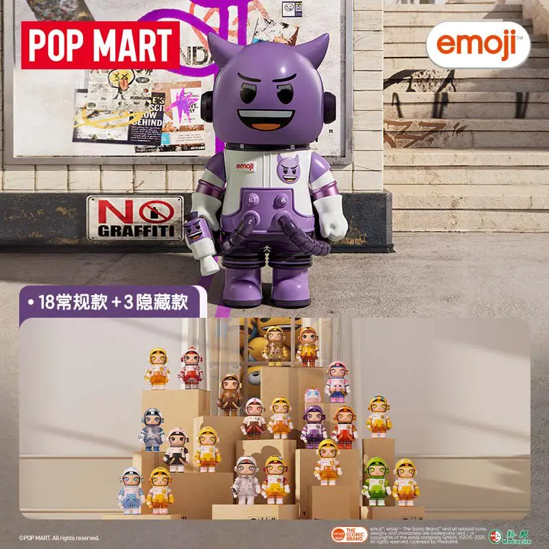 Фото Хит продаж: Оригинальная фигурка POP MART MEGA SPACE MOLLY 100% × Emojl ™   Коллекционная фигурка-сюрприз в слепой коробке: модный подарок №1