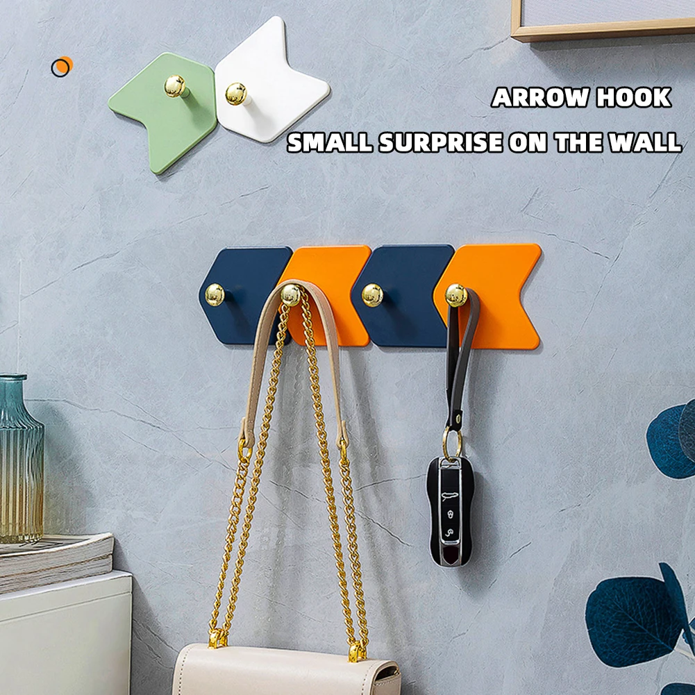 

4pcs Self Adhesive Hook Key Bag Hanger High Load-bearing Capacity Wall Organizer For Bathroom Kitchen Storage Hook