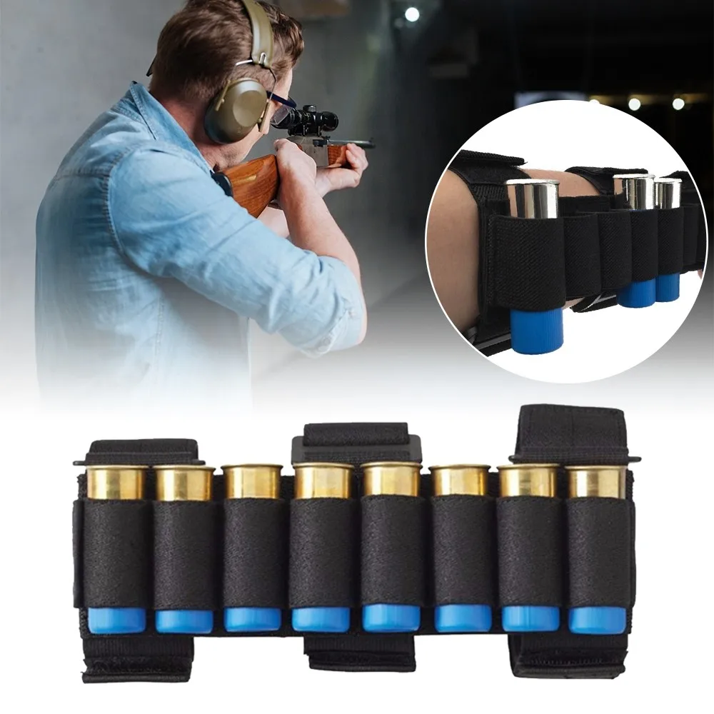 

Tactical 8 Rounds Rifle Ammo Shell Carrier Cartridge 12/20 Gauge Shotshell Holder Mag Pouch Hunting Magazine Bags