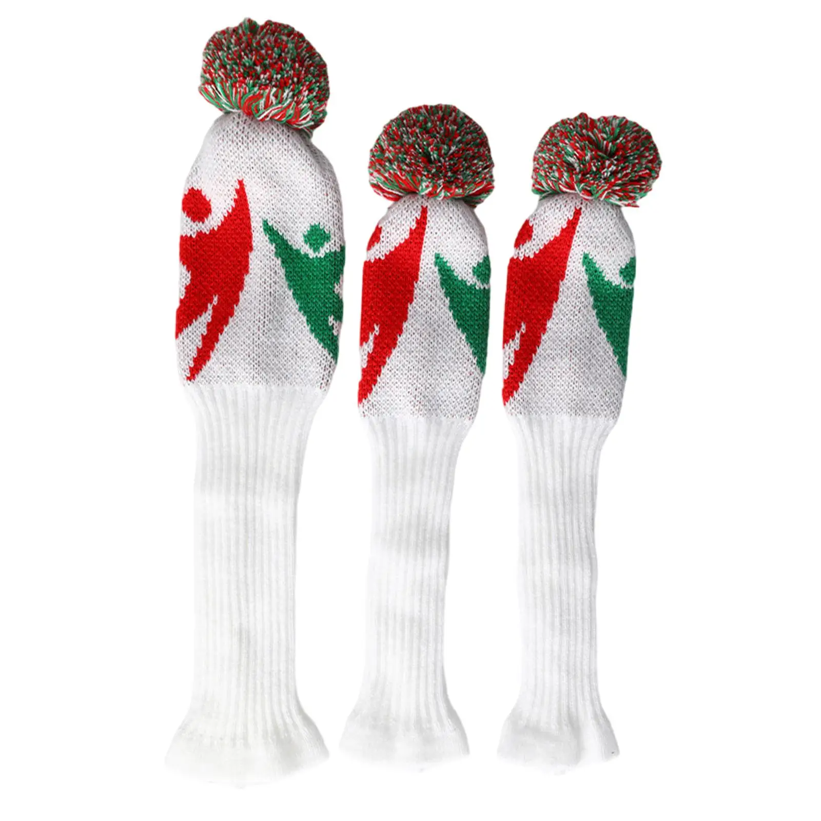 

3Pcs Knitted Golf Club Head Covers Pom Pom Golf Headcovers Set for Beginners