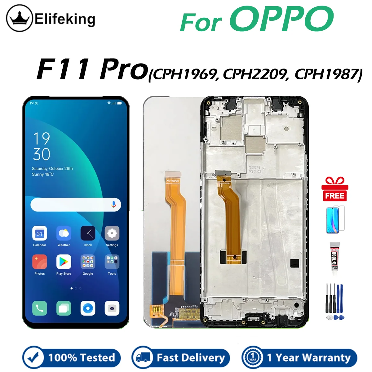 6 53 ''для OPPO F11 Pro ЖК-дисплей с сенсорным преобразователем в сборе для CPH1987 CPH1969