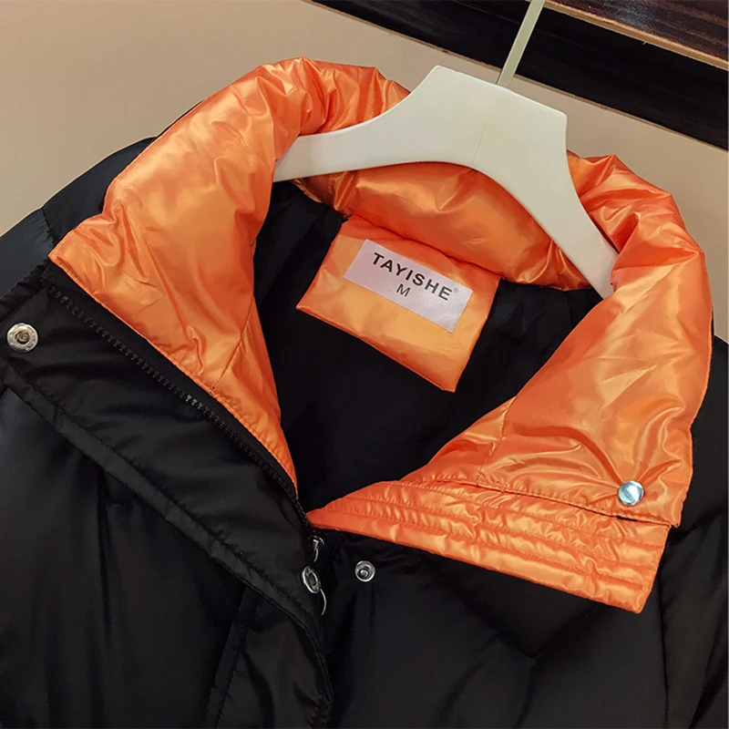 2022 New Fashion Short Down Cotton Coat Winter Thick Long-Sleeved Zipper Loose Short Coat Women