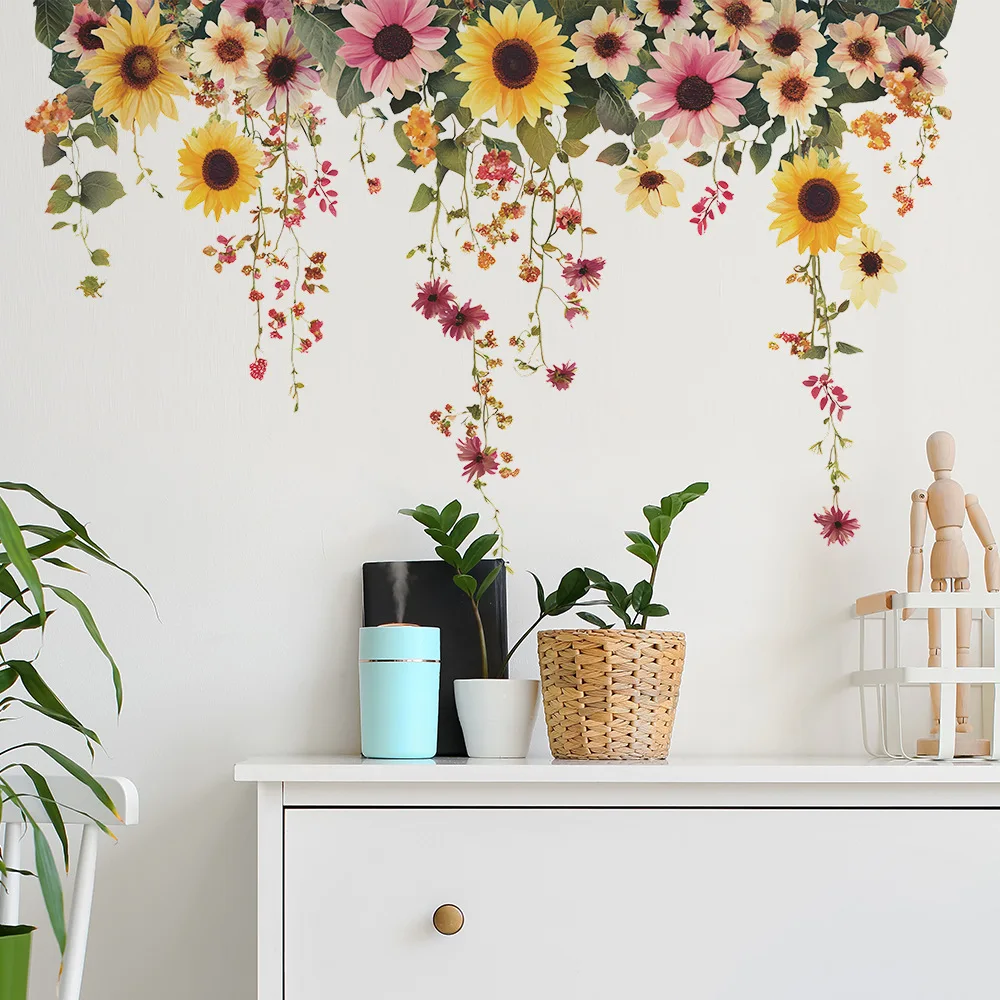 

Настенная наклейка HonC цветы и листья ПВХ