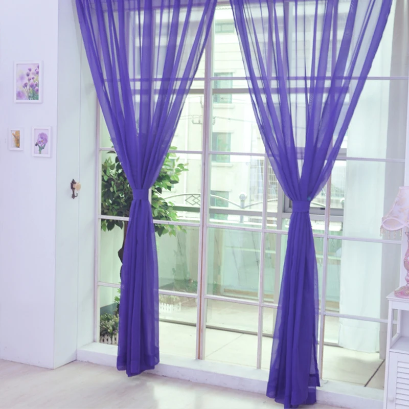 

Simple Voile Solid Sheer Tulle Curtains Window Curtains For Living Room The Bedroom Window Screening Panel Cortinas