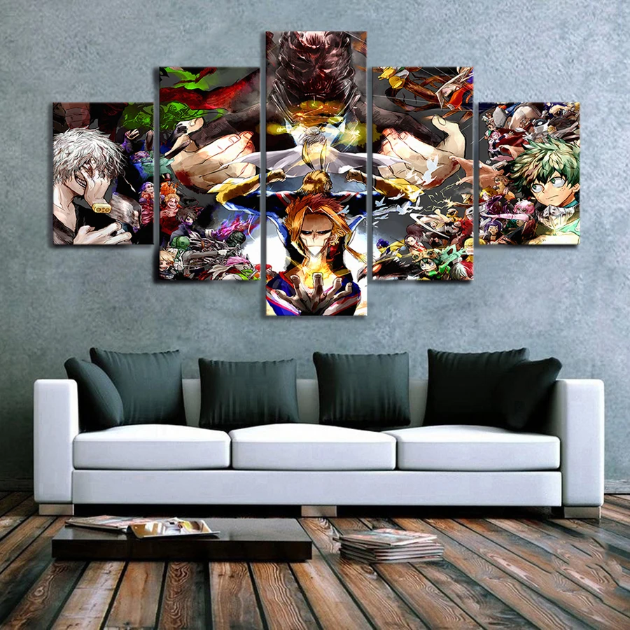 

5 Piece Full Square Round Diamond Painting Cross Stitch Japan Anime My Hero Academia Diamond Embroidery 5D Rhinestone Mosaic
