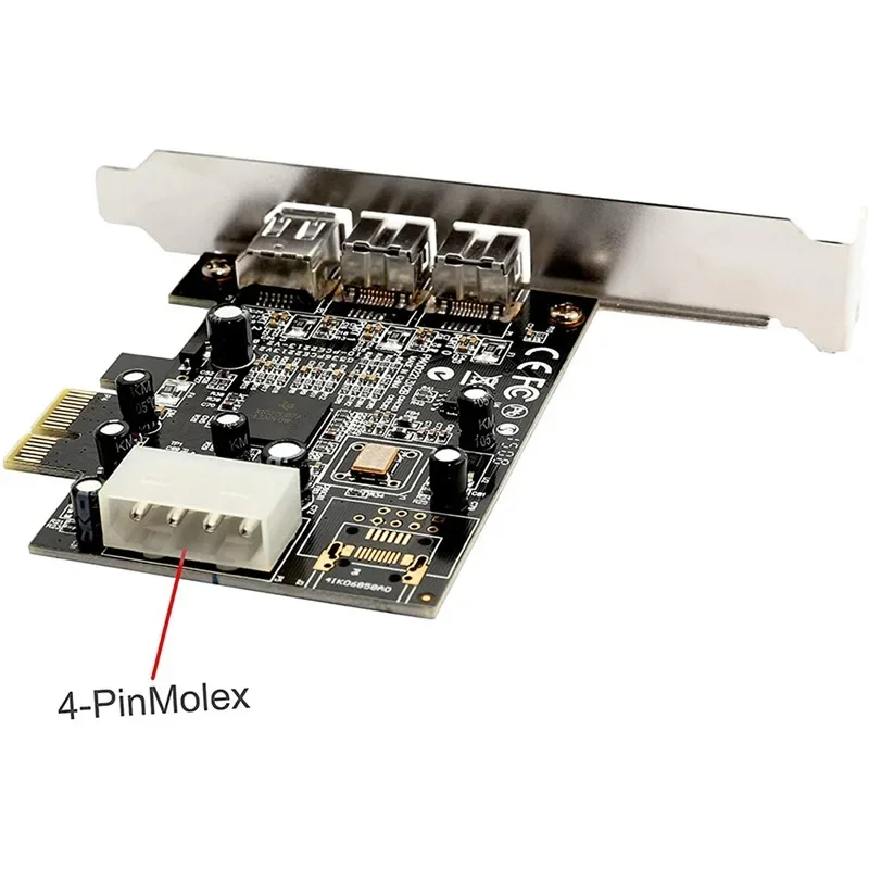 3-портовая карта PCI Express Firewire 1394B и 1394A PCIe 1 x1