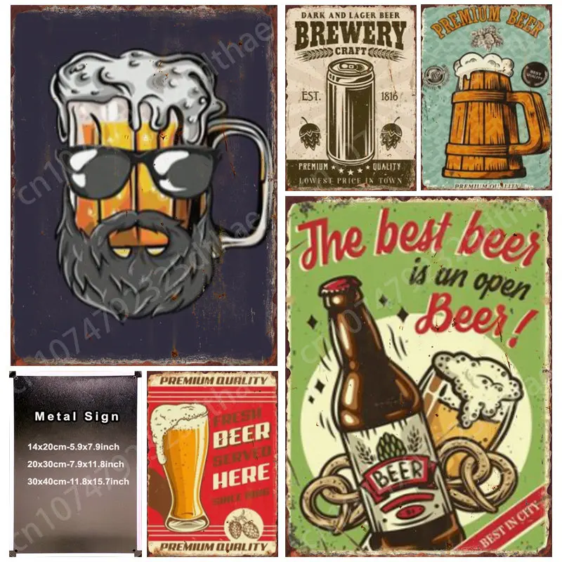 

Vintage Beer Metal Tin Sign Man Cave Pub Club Restaurant Oktoberfest Party Street Wall Decor Iron Painting Posters Art Sticker