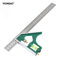 12 inch 300mm adjustable combination square angle ruler 45 90 degree with bubble level multi functional measuring tools