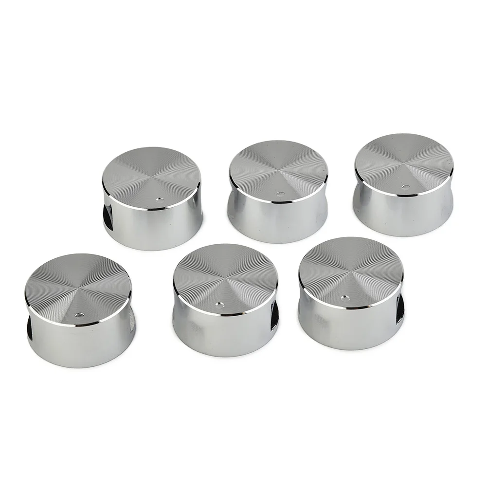 

Cooktop Handle Rotary Switch Round Silver Simple Zinc Alloy 6 Pieces Diameter 6mm Easy Installation Embedded Hole