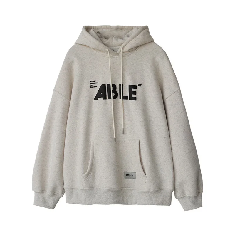 

Women's Sweatshirts Hooded Streetwear Warm Casual Loose Letter Print Fleece Female Pullovers Autumn Winter
