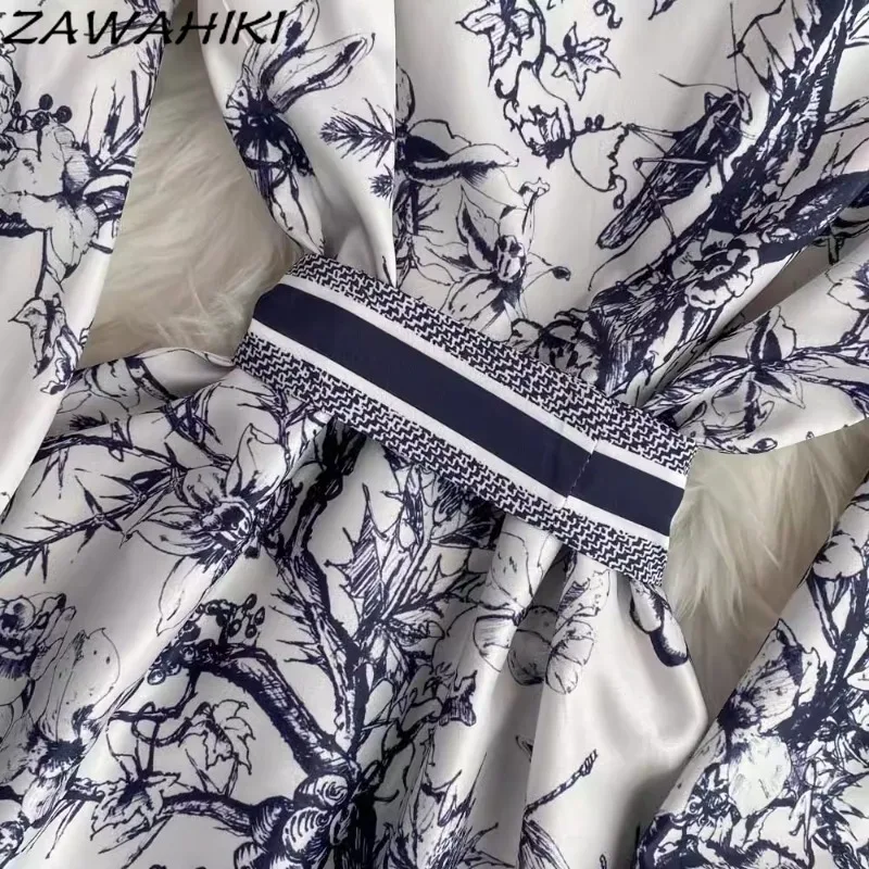 Женское винтажное длинное платье элегантное Бандажное с принтом офисное