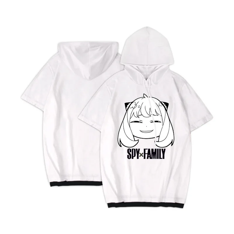 

Japanese Anime SPY×FAMILY Anya Forger Short Sleeve Men Hoodies Sweatshirt Casual Harajuku Streetwear Print Hooded Top