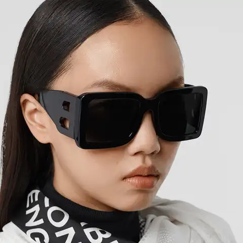 Модные Квадратные Солнцезащитные очки женские зеркальные черные градиентные солнцезащитные очки женские большие очки Современные Ретро в...