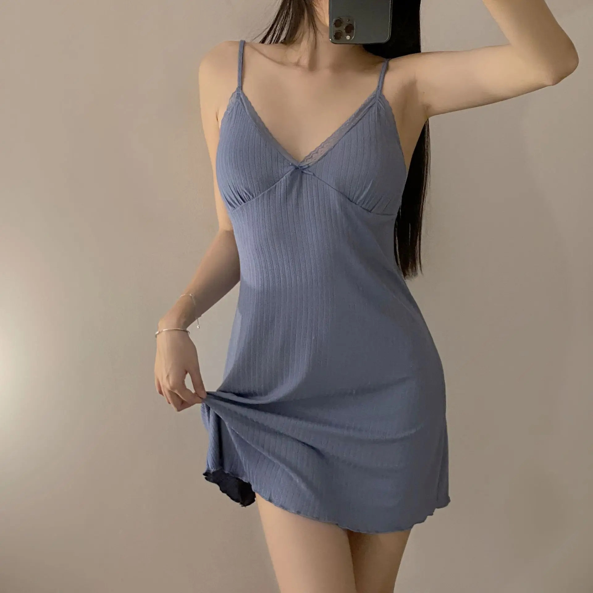 

Sexy Strap Sleeveless Modal Nightgown Summer Backless Cotton Nightdress Womens Nighty Gown Sleepdress