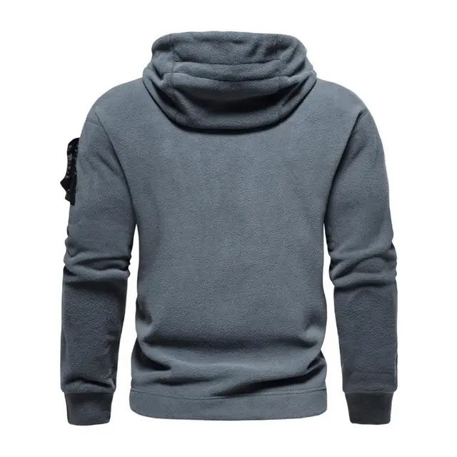 2020 Autumn Hot Men's Solid Color Hoodie Long Sleeve High Collar Hooded Sweatshirt Sports Fitness Gym Running Casual Pullover 2