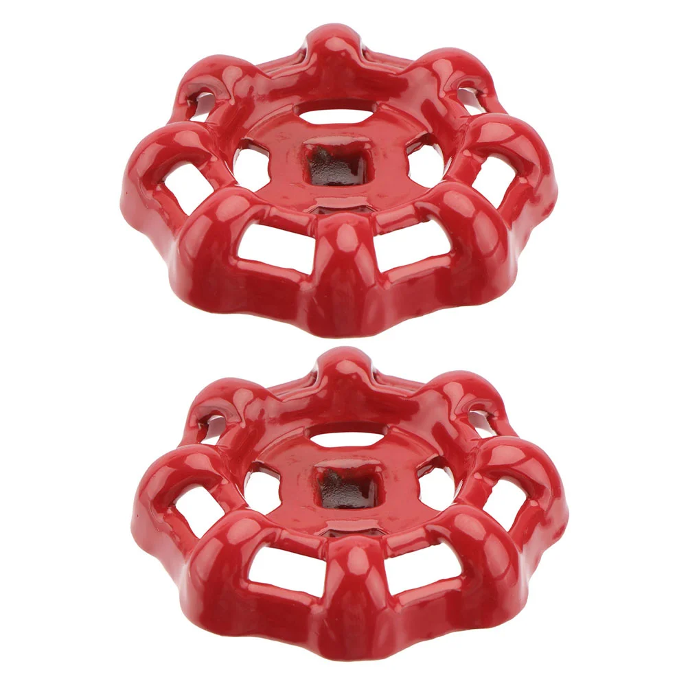 

2 Pcs Gate Valve Handle Water Pipe Fitting Shutoff Spigot Cast Iron Wheel Outdoor Decor Decorative Decorate Metal