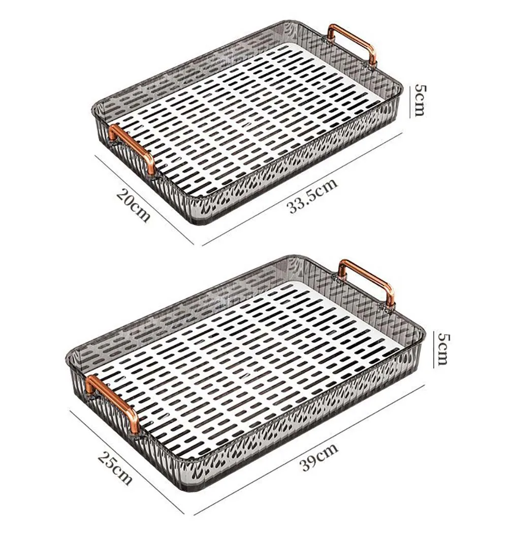 

Rectangular Double Layer Drainage Tray Household Living Room Dry Bubble Table Light Luxury Tea Set Cup Holder Healthy Materials